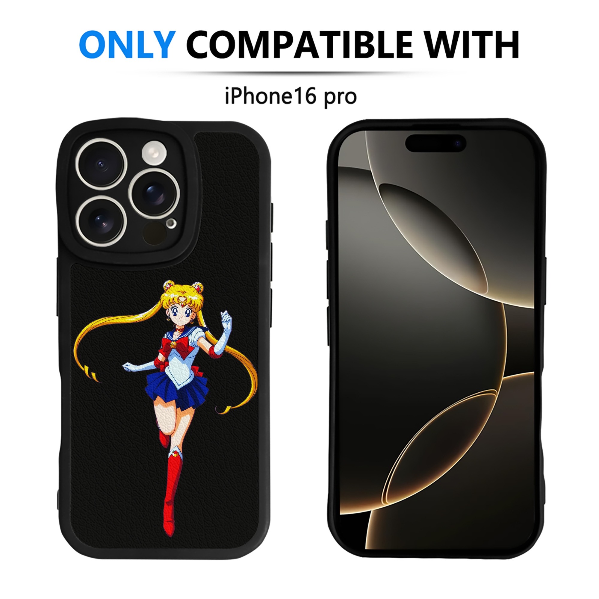 （画像用） 美少女戦士セーラームーン 月野 うさぎ つきの うさぎ Sailor Moon Tsukino Usagi 【iPhone 16シリーズ対応】シリコンスマホケース（レザー調） 材質：シリコン